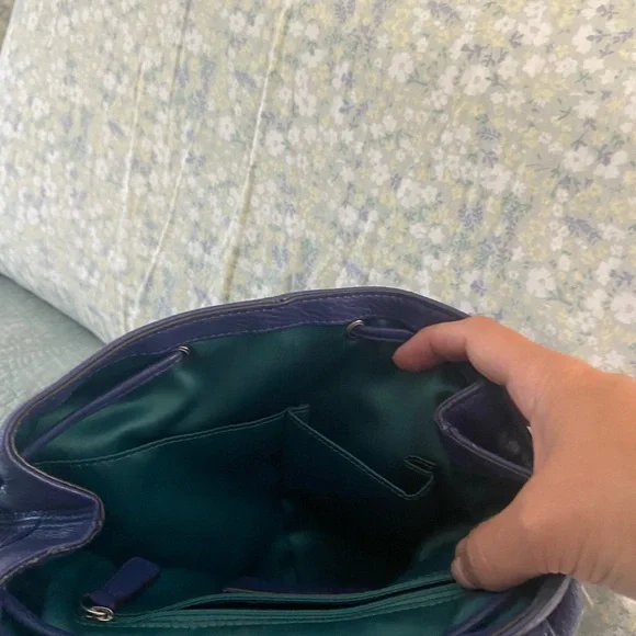 Coach leather backpack in French Blue Park - Picture 4 of 7